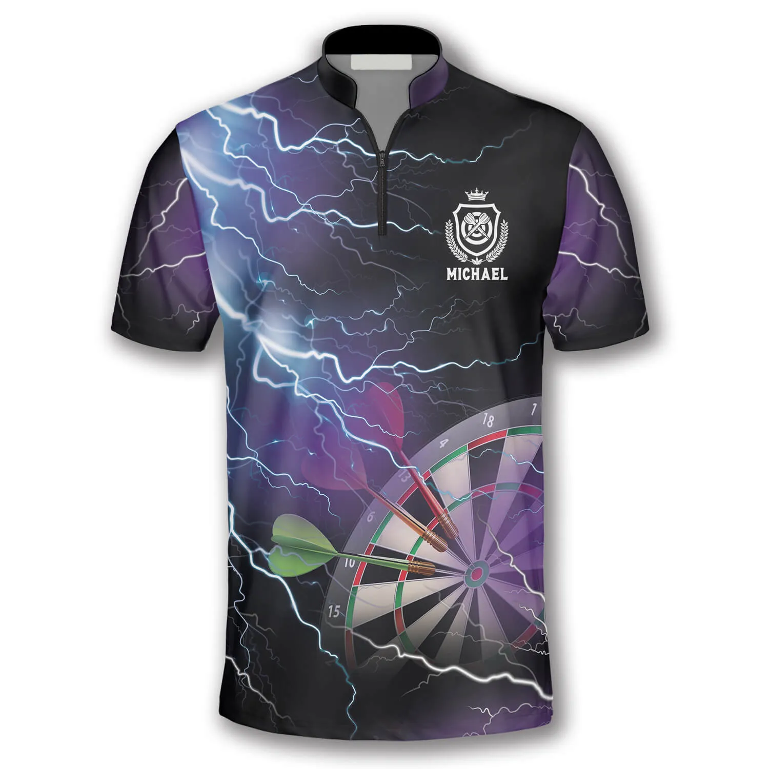 3D All Over Print Thunder Lightning Custom Darts Jerseys for Men, Best Shirt for Dart Player