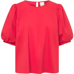 Abi blouse with puff at shoulder / 100002 - Red