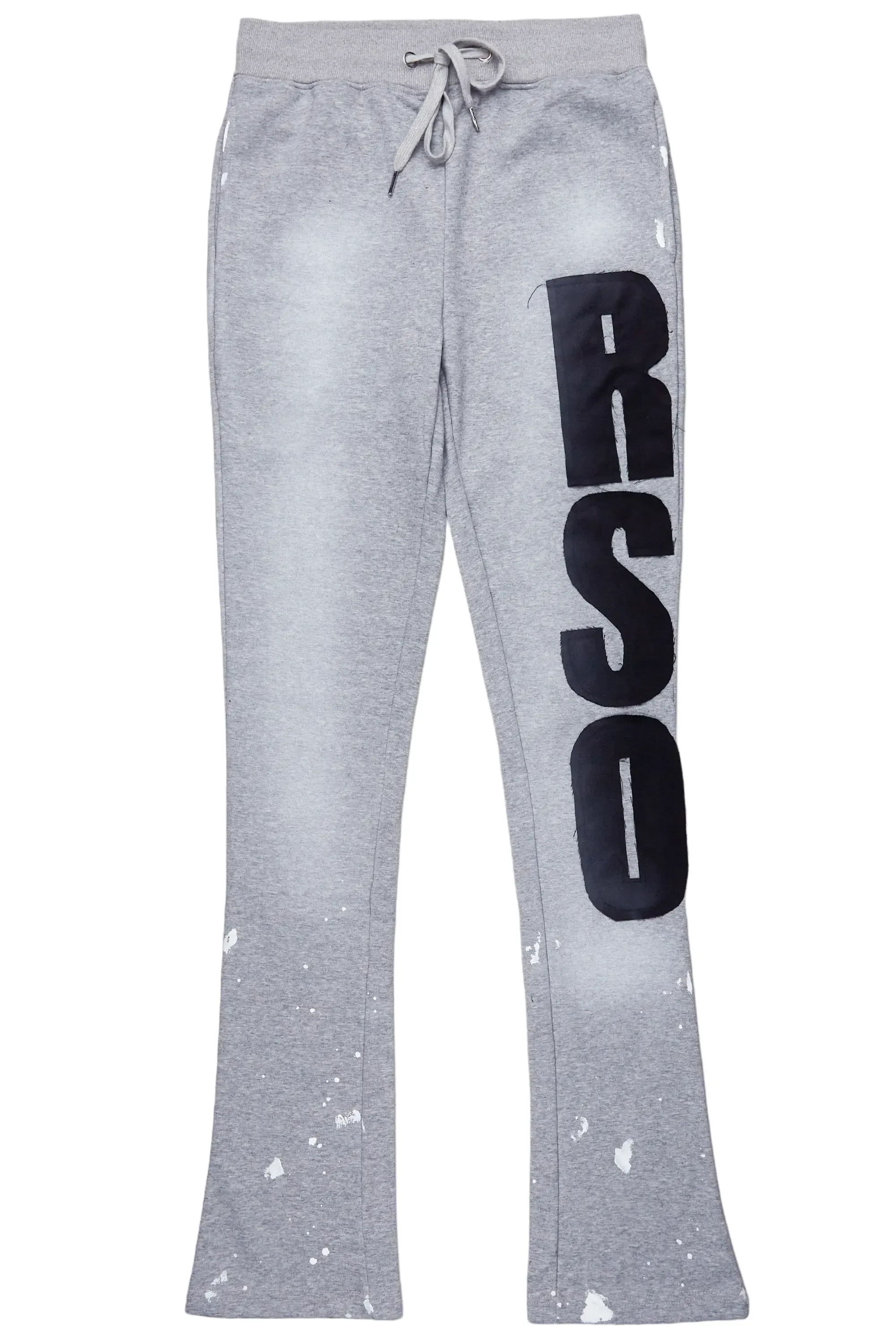 Acotas Grey Patchwork Stacked Flare Pants