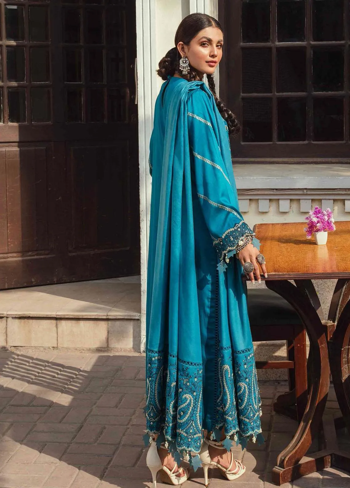 Afrozeh Embroidered Linen Unstitched 3 Piece Suit - 07