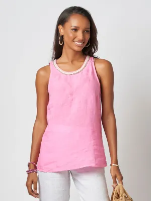 Alaya Jewel Sleeveless Linen Top