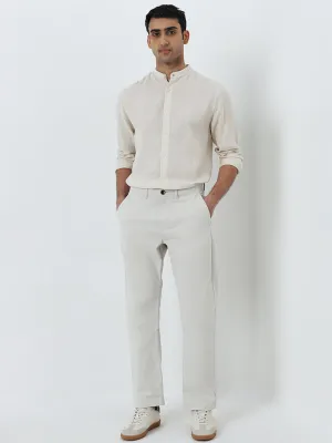 Off-White Relaxed-Fit Mid-Rise Cotton Blend Chinos - Ascot Collection