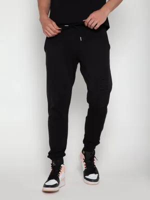 Black Athleisure Embossed Jogger