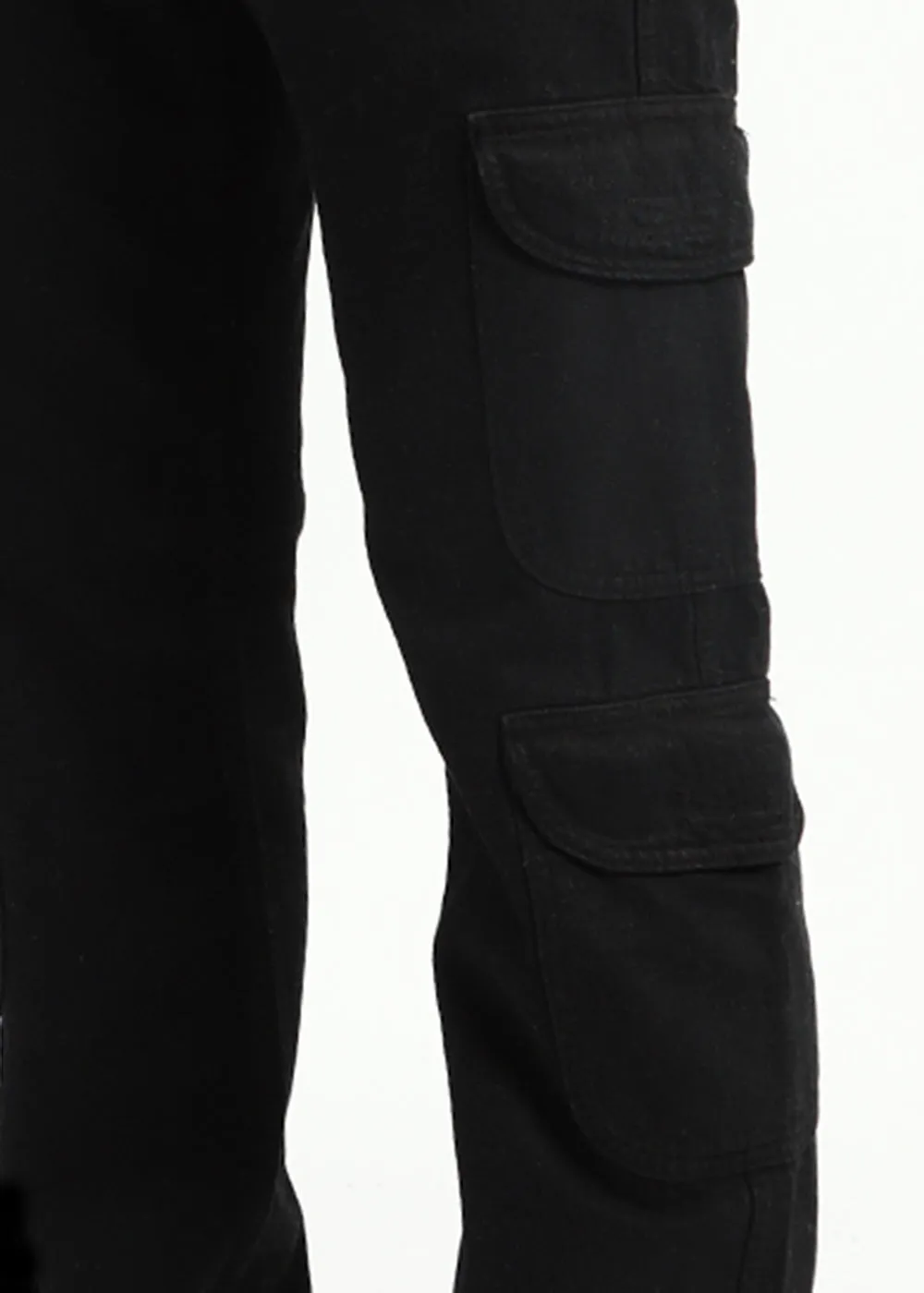 Black Double Pocket Cargo Denim