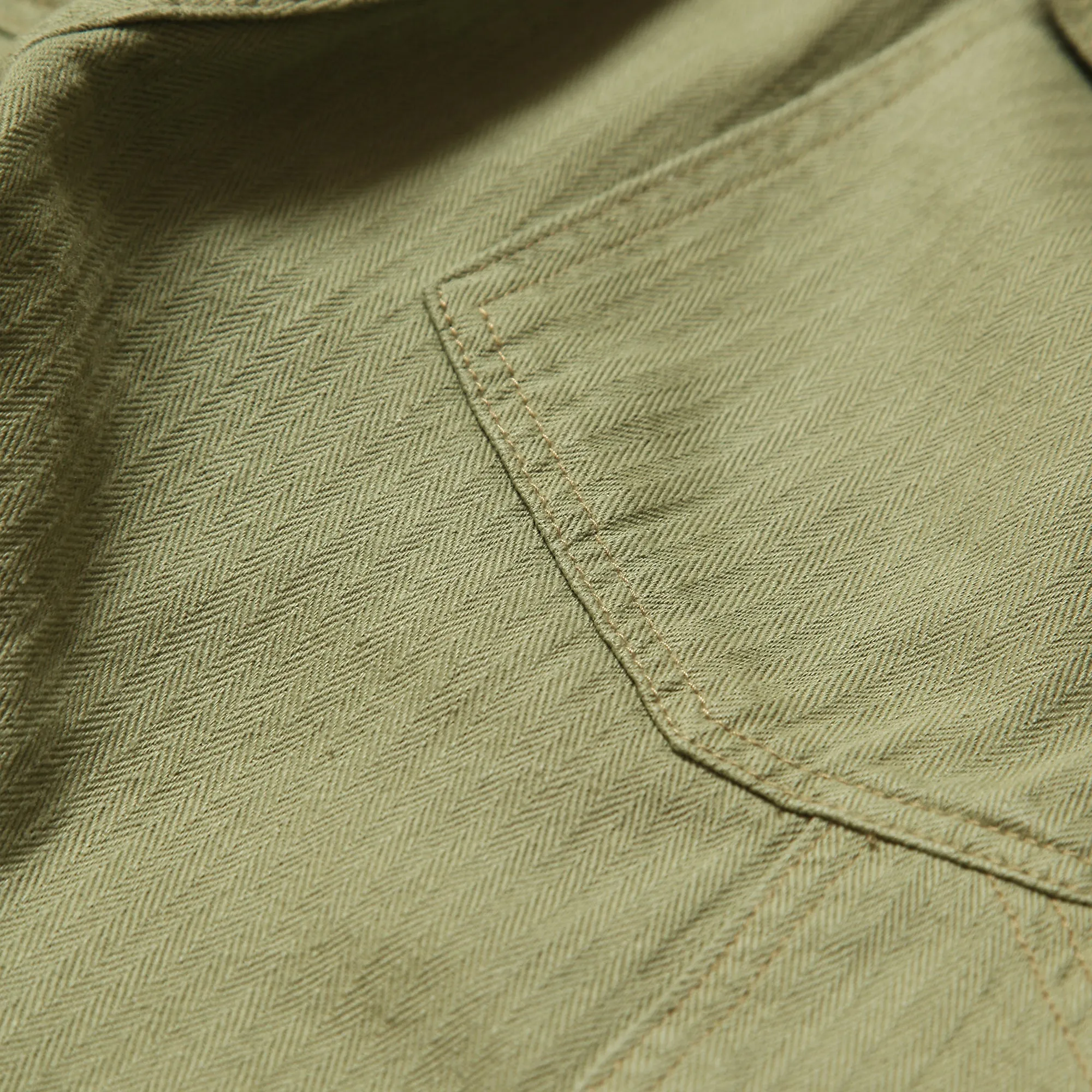 Light Olive Herringbone Easy Pants by Blacksmith