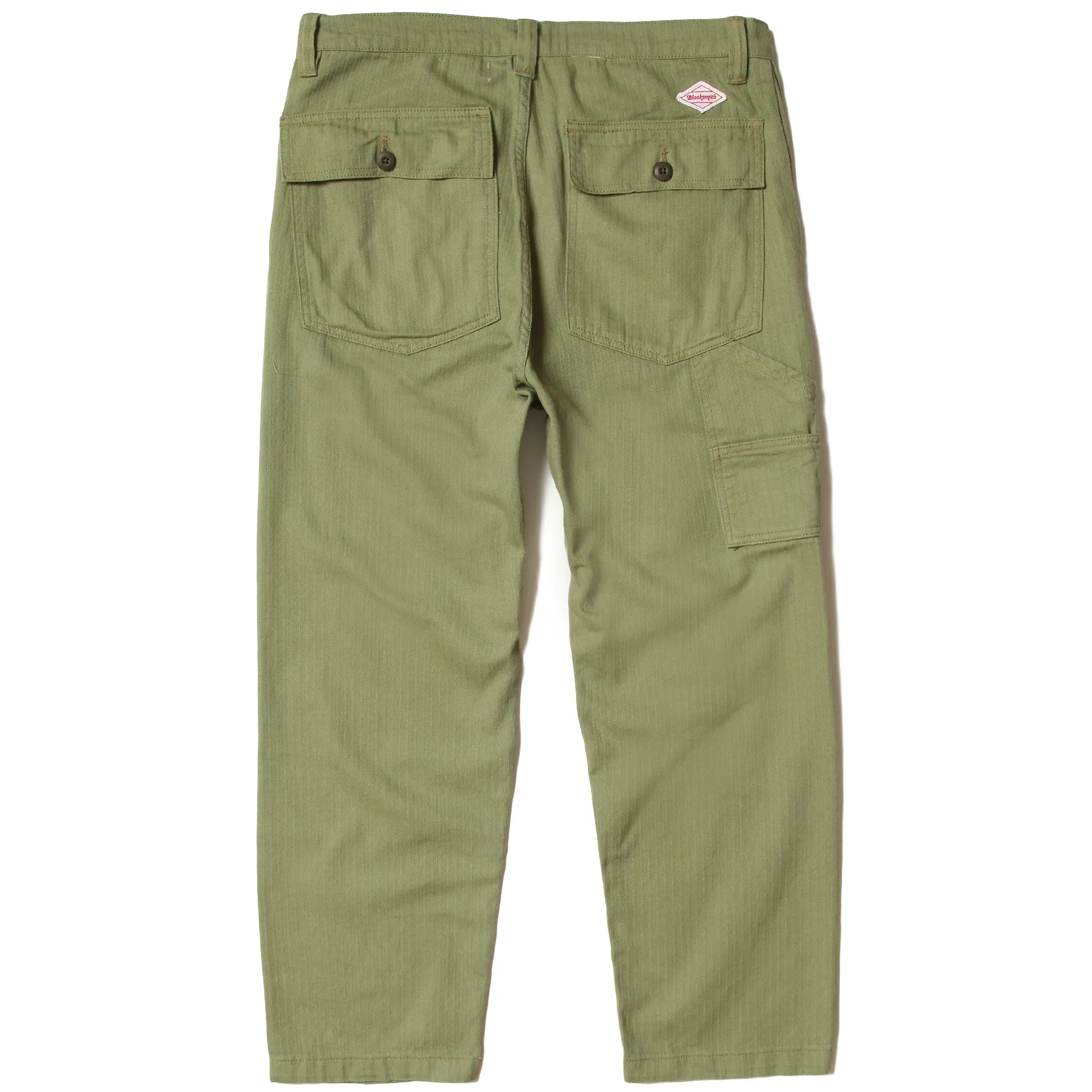 Light Olive Herringbone Easy Pants by Blacksmith