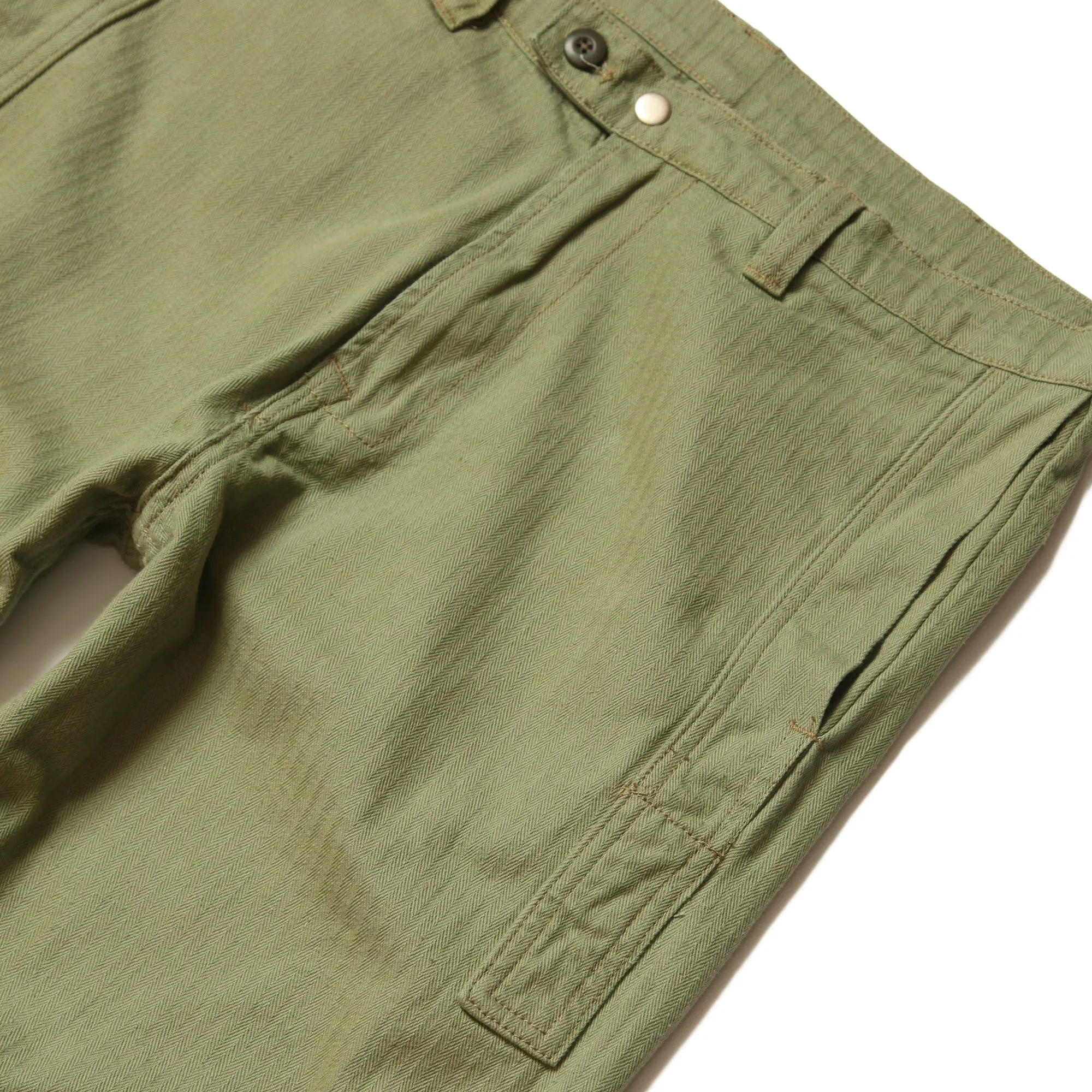 Light Olive Herringbone Easy Pants by Blacksmith