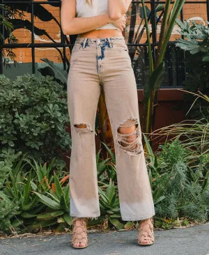 Burnt - Super High Rise 90's Vintage  Flare Jeans