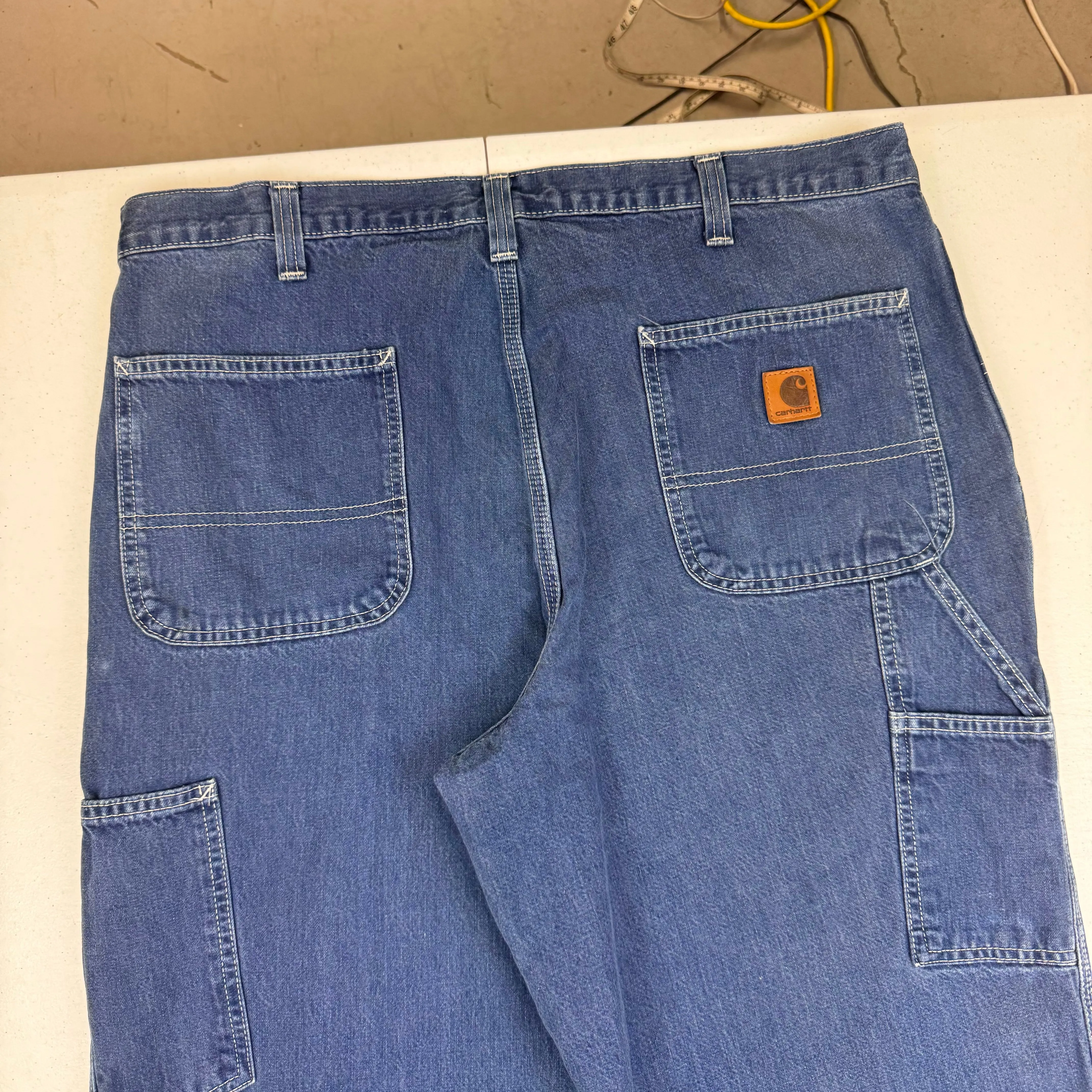 Carhartt Paint Splattered Carpenter Workwear Jeans Blue