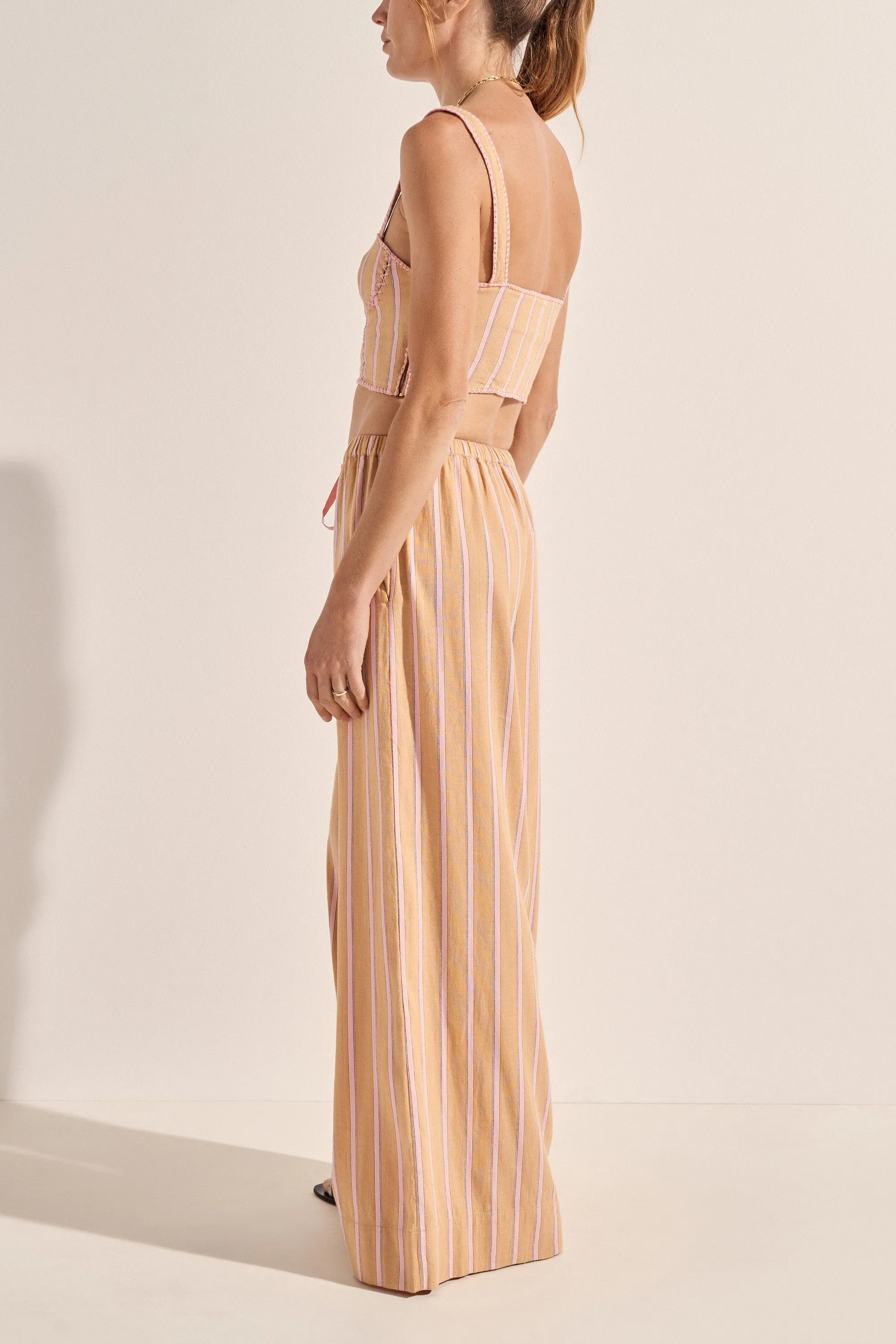 Clio Camel Stripe Pants