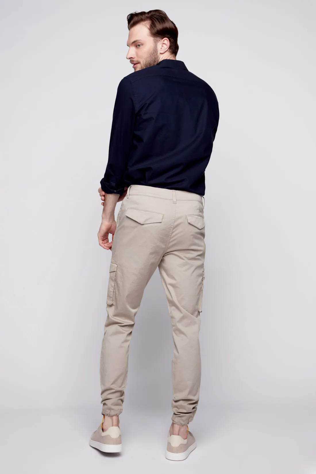 DEAN -  Slim Fit Cargo Chinos (Convertible Joggers) - Sage