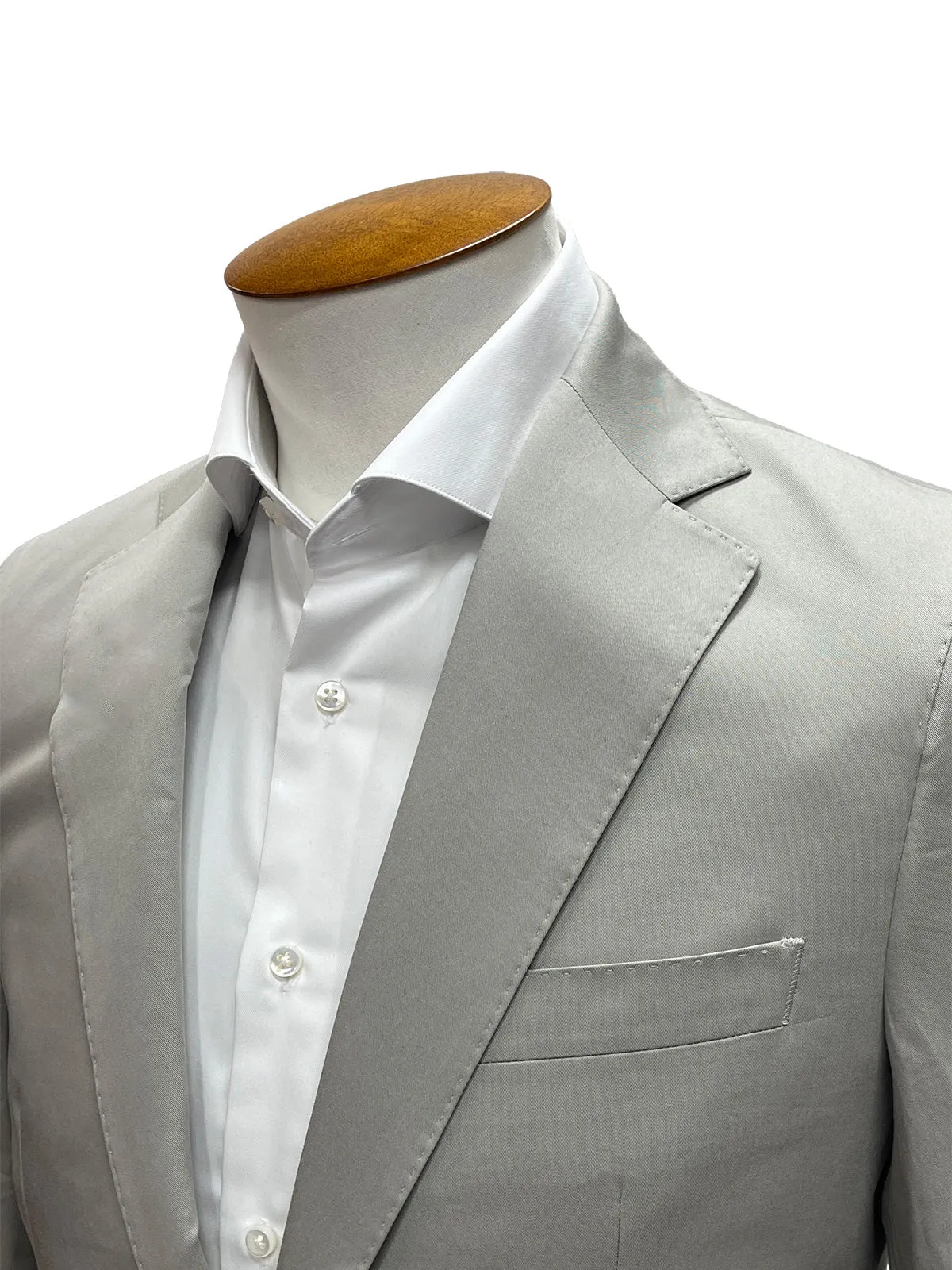 Dove Grey Cotton Two Piece Suit Sample