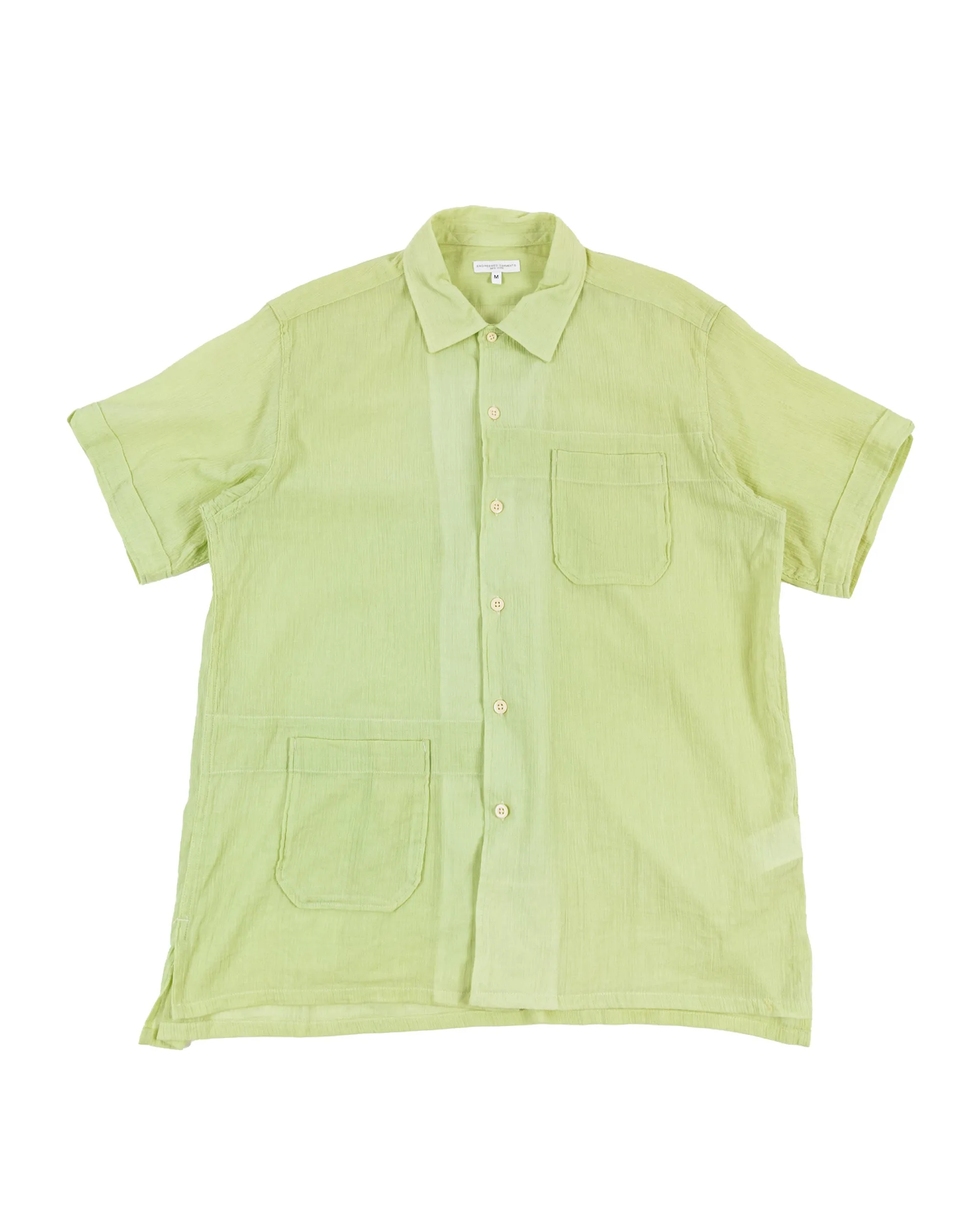 Engineered Garments Camp Shirt Lime Cotton Crepe