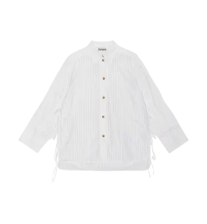 GANNI Tonal Stripe Oversized Shirt