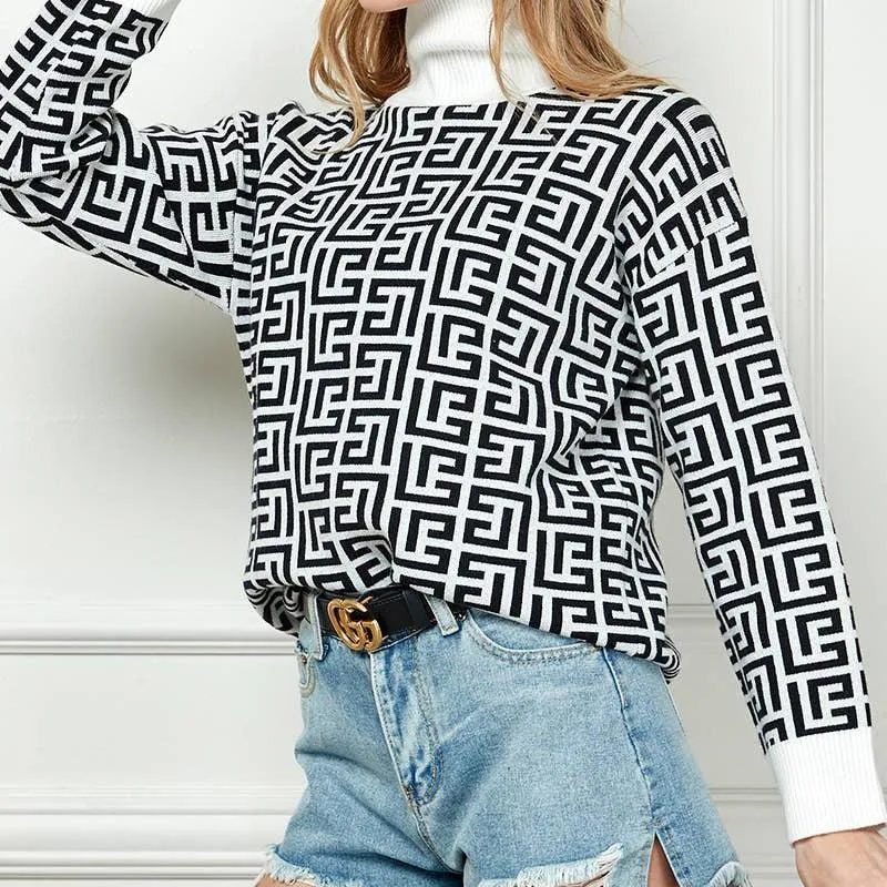 Goldie Geo Print Sweater