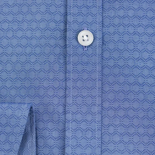 Grained Blue Cotton Shirt