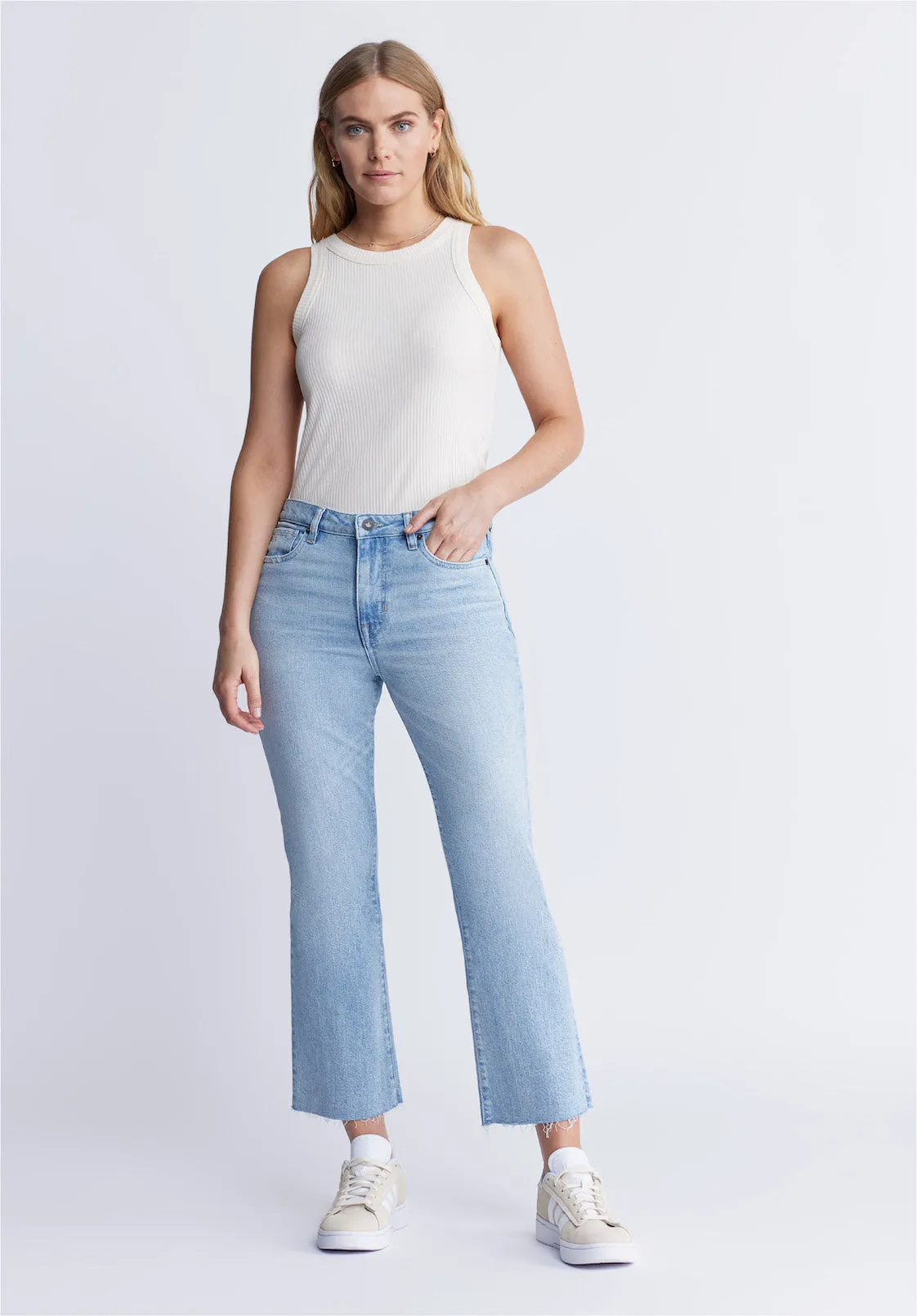 Kick Crop Kim Women's Jeans in Vintage Blue - BL15973