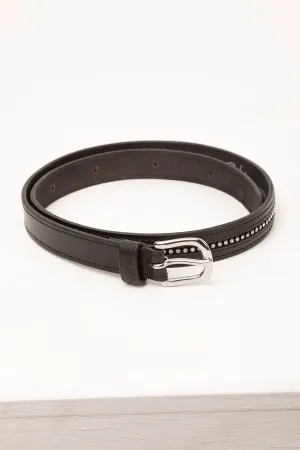 Ladies Diamante Leather Belt