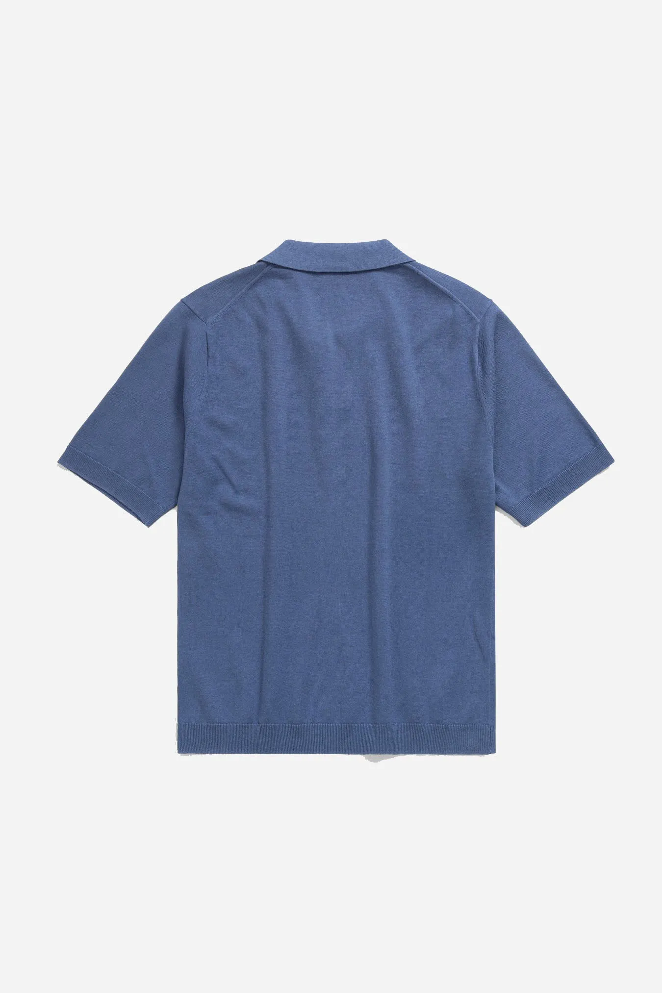 Leif Cotton Linen Polo - Calcite Blue