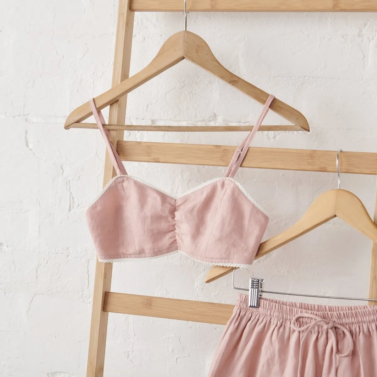 Linen Bralette - Pink | Jade and May