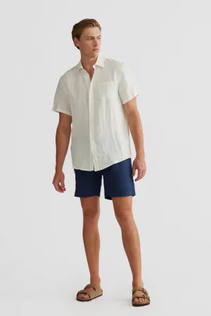 Linen Shirt Short Sleeve White