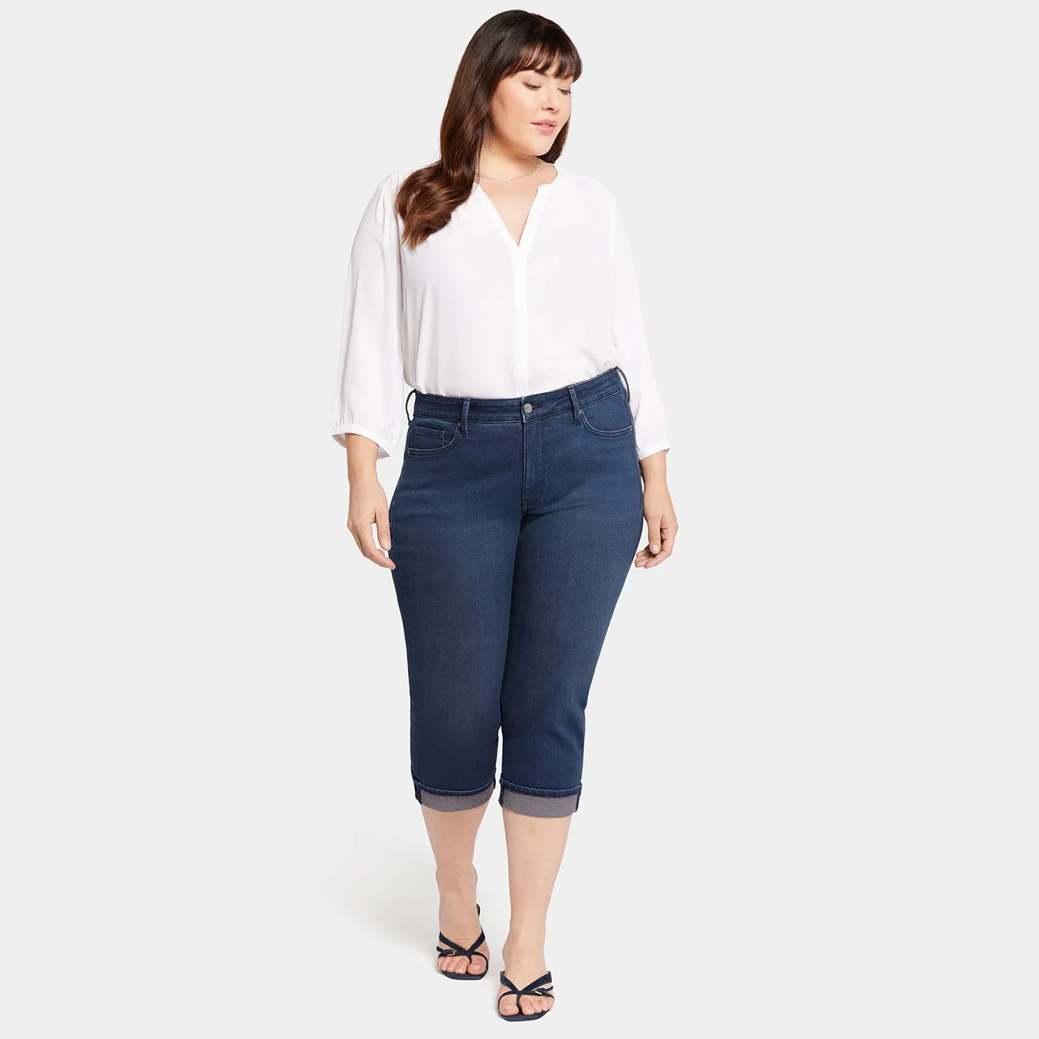 Marilyn Straight Crop Jeans In Plus Size - Inspire