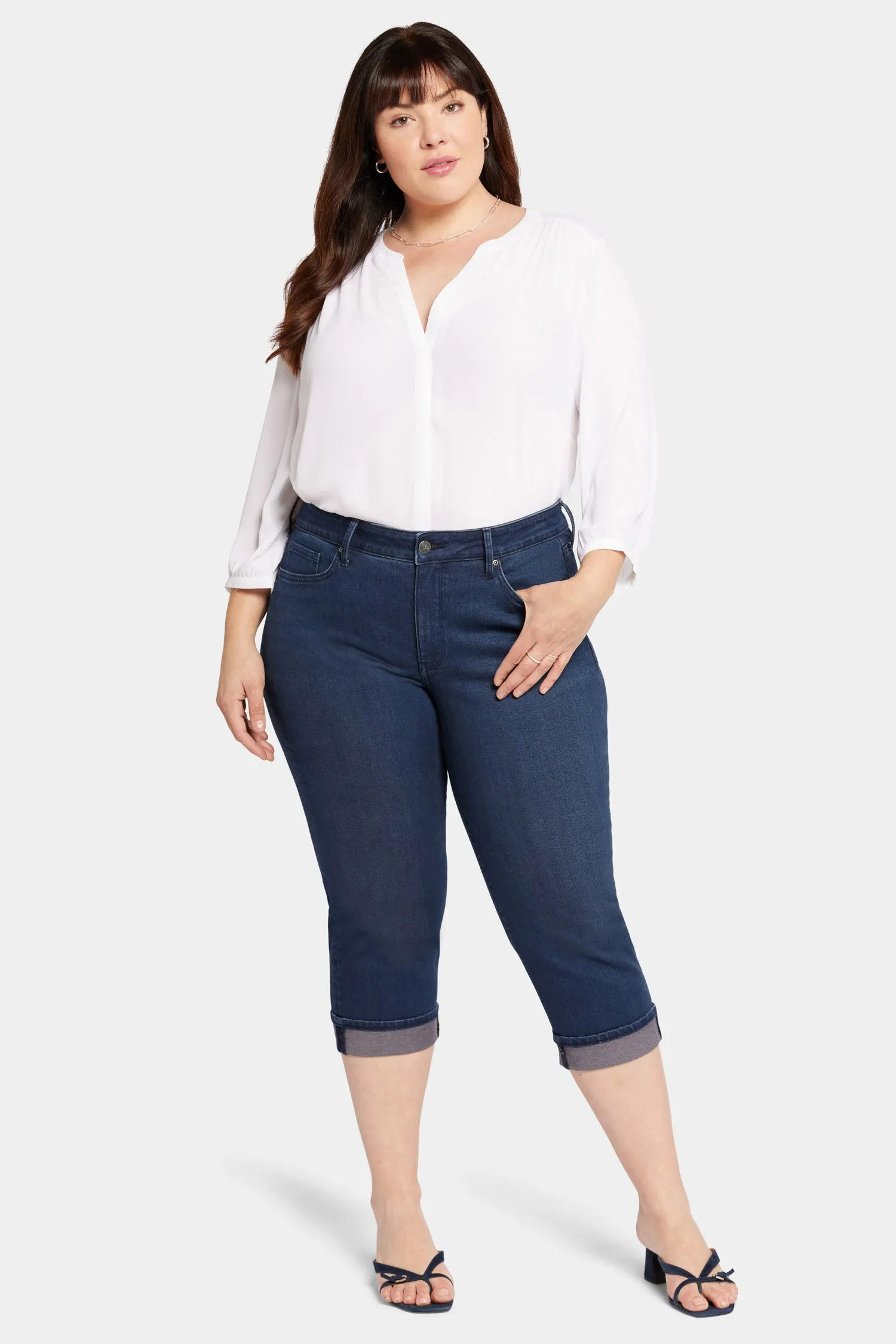 Marilyn Straight Crop Jeans In Plus Size - Inspire