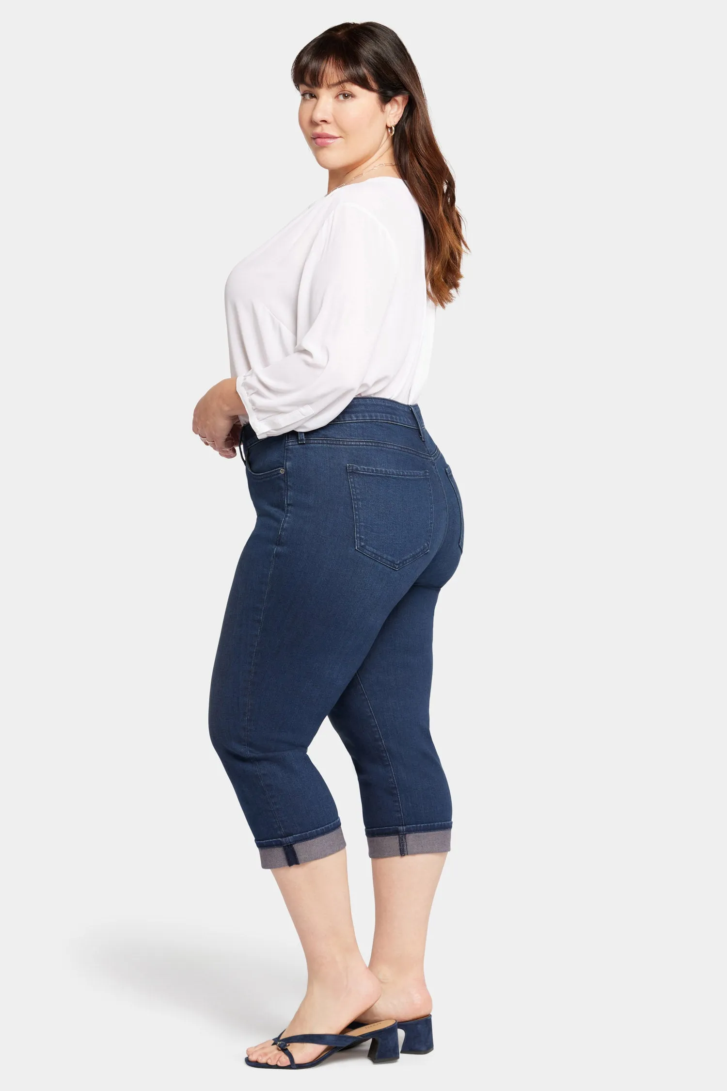 Marilyn Straight Crop Jeans In Plus Size - Inspire