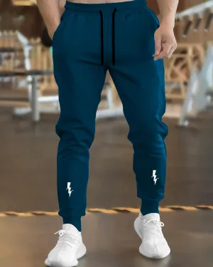 Men Air force Blue Cuffed Ankle Trackpant