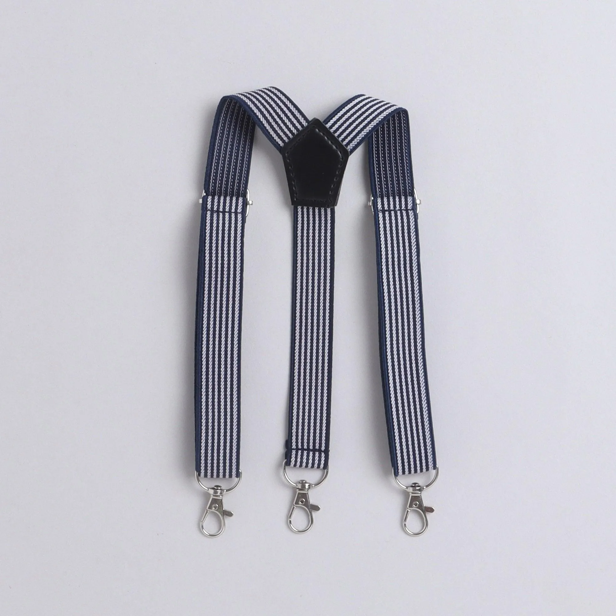 Polka Tots Denim Jeans With Stretchable Suspender Grey