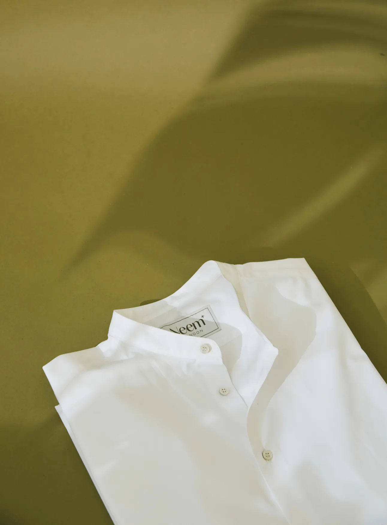 Regenerative Cotton Poplin White Nehru Shirt