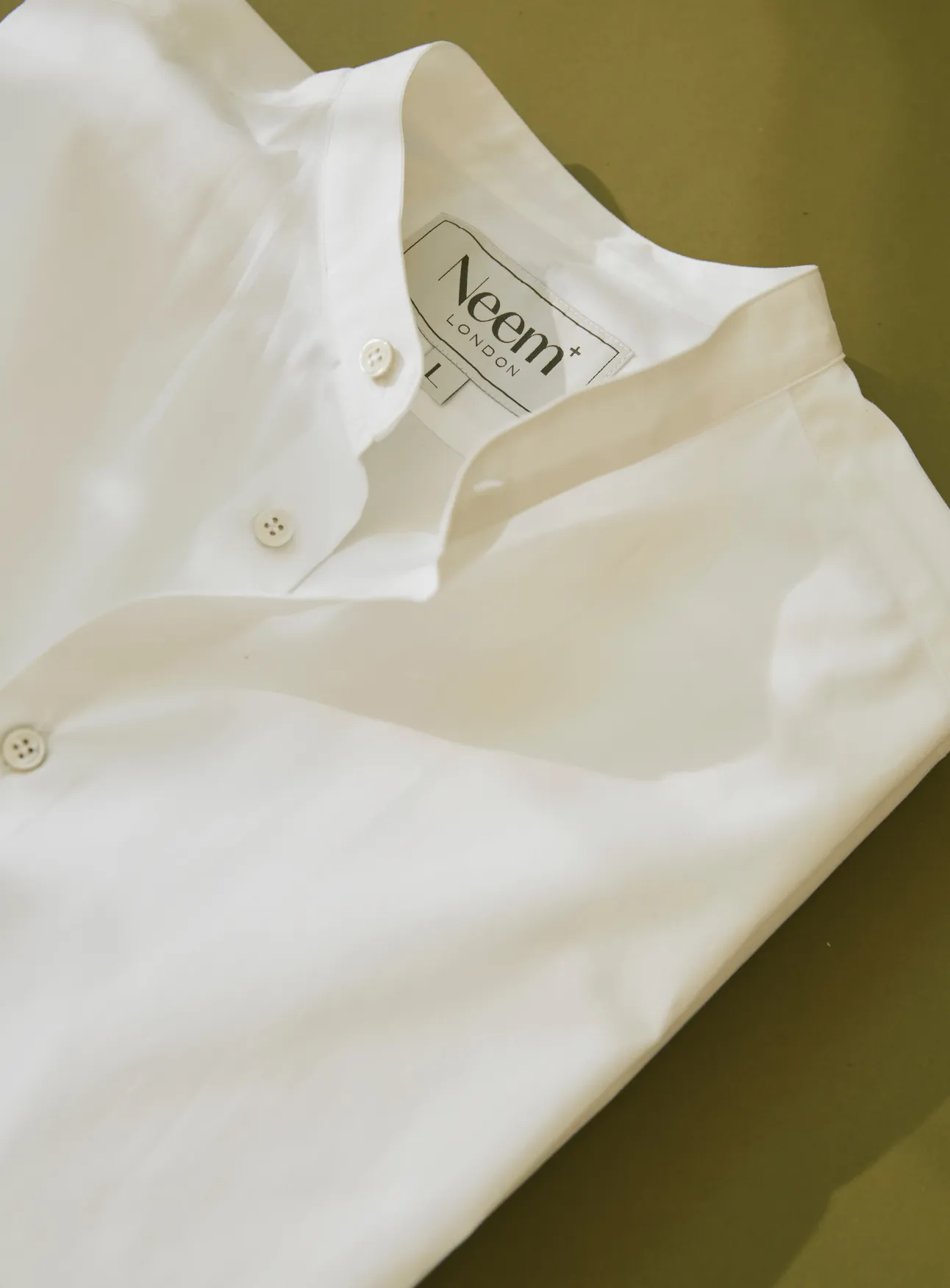 Regenerative Cotton Poplin White Nehru Shirt