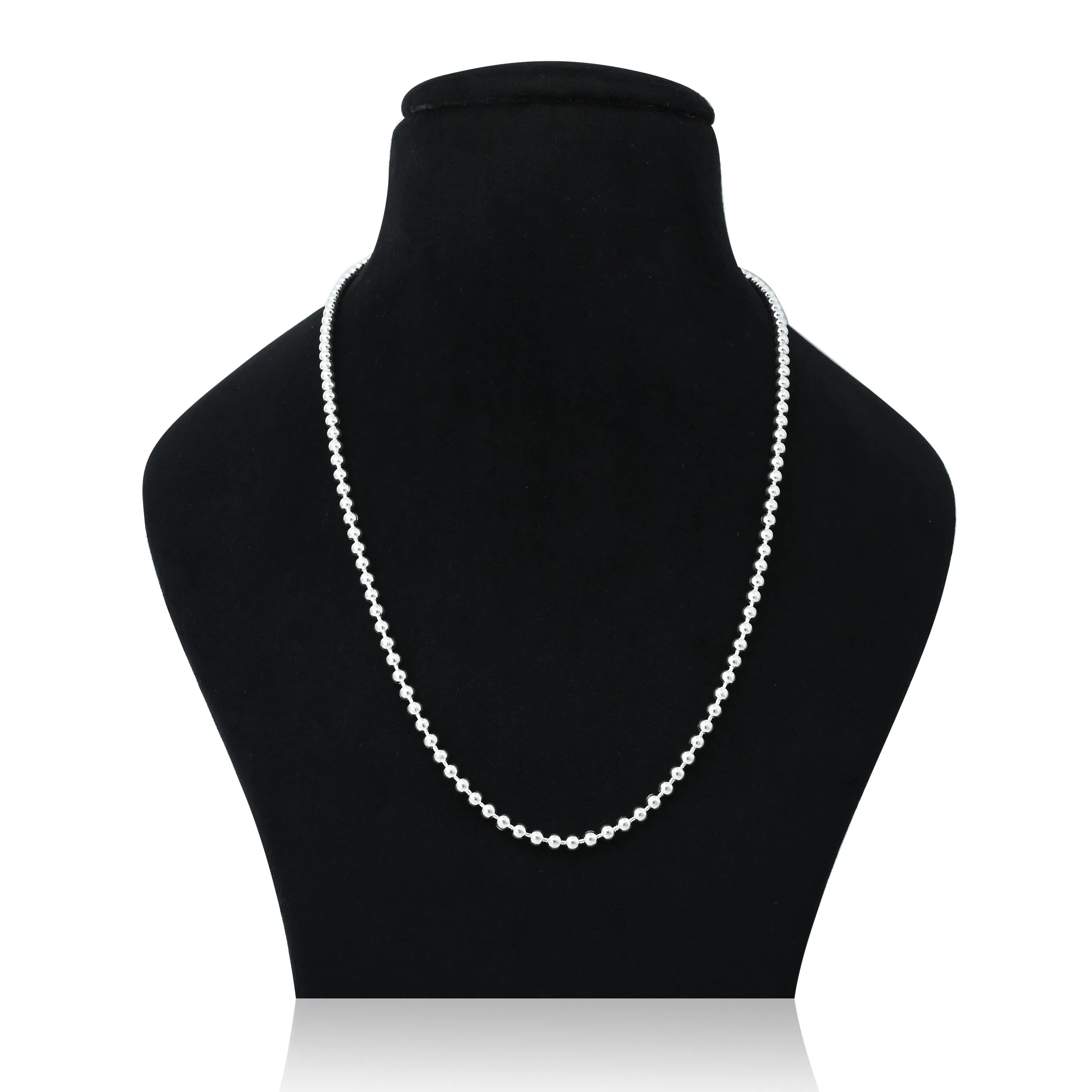 Silver Beads Simple Design Chain for Boys